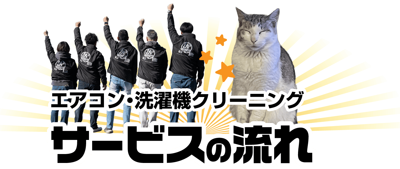 エアコン・洗濯機クリーニング サービスの流れ